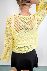 Ivory Lace Knit Top - Yellow