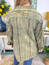 Jaded Gypsy: Star Gazing Top - Vintage Moss