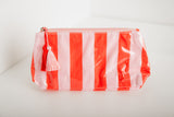 Jetset Stripe Cosmetic Pouch - Orange/Pink