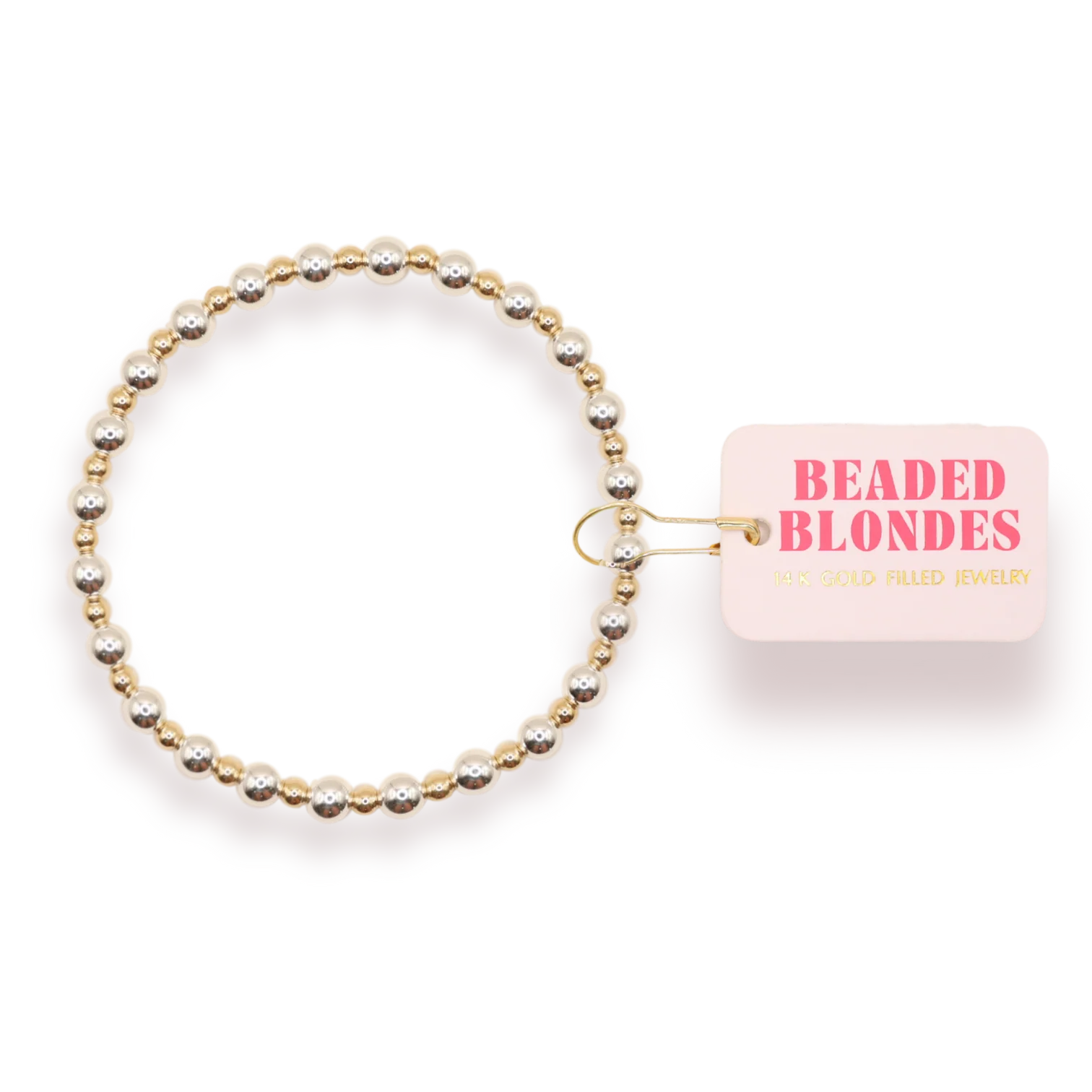 Beaded Blondes Katy Bracelet Silver with Gold - Petite