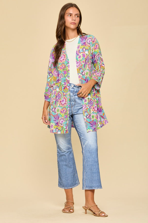 Retro Bloom Open Cardigan Final Sale