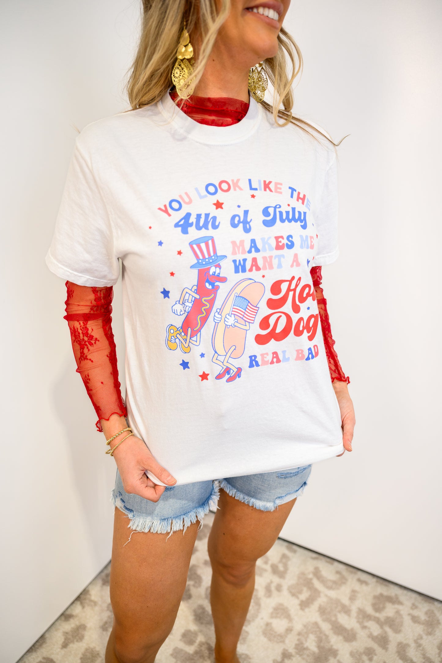 Lace Mesh Sheer Top - Red - EOS Final Sale