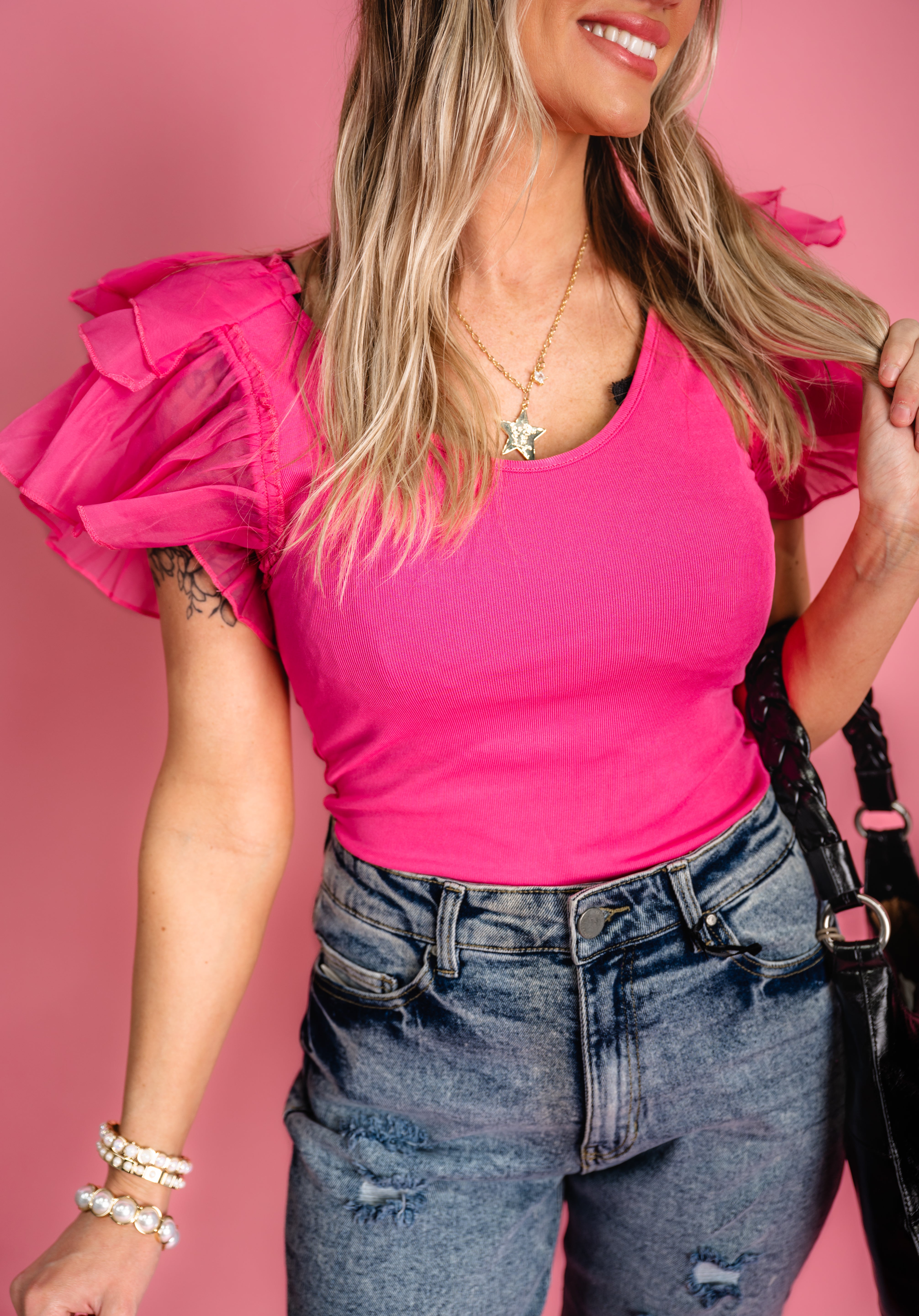 Lacewing Dream Top - Fuchsia *Final Sale*