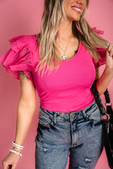Lacewing Dream Top - Fuchsia *Final Sale*