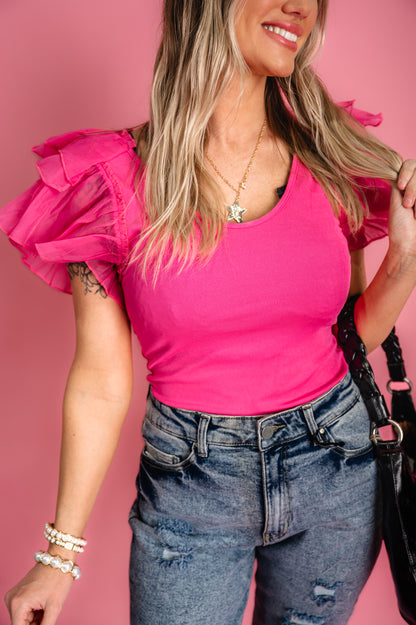 Lacewing Dream Top - Fuchsia *Final Sale*