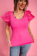 Lacewing Dream Top - Fuchsia *Final Sale*