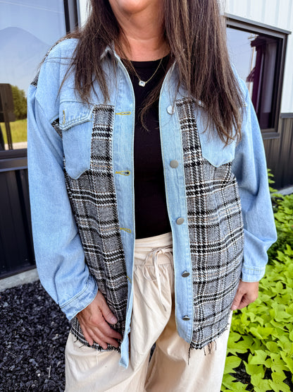 Ladies Color Block Turn-Down Collar Shirt