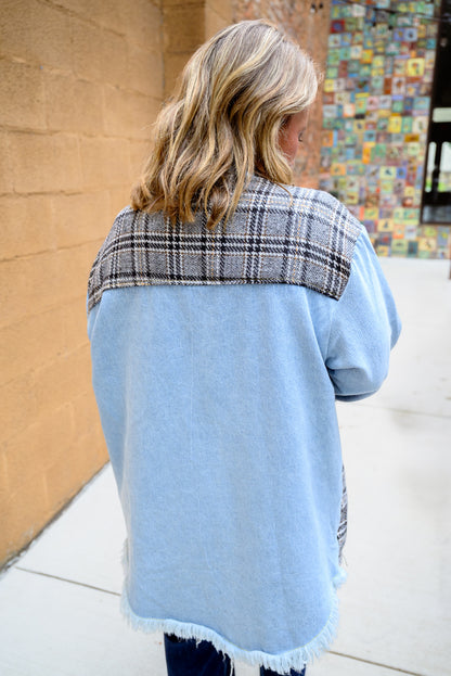 Ladies Color Block Turn-Down Collar Shirt - Final Sale
