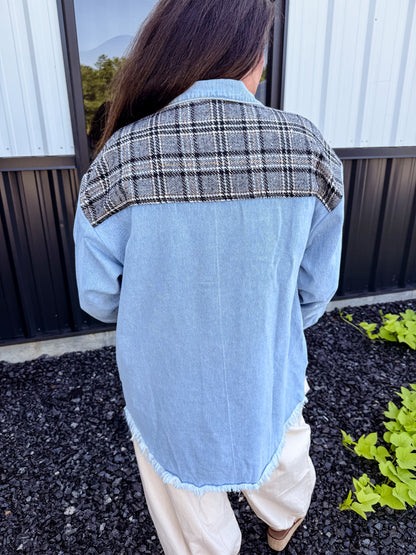 Ladies Color Block Turn-Down Collar Shirt