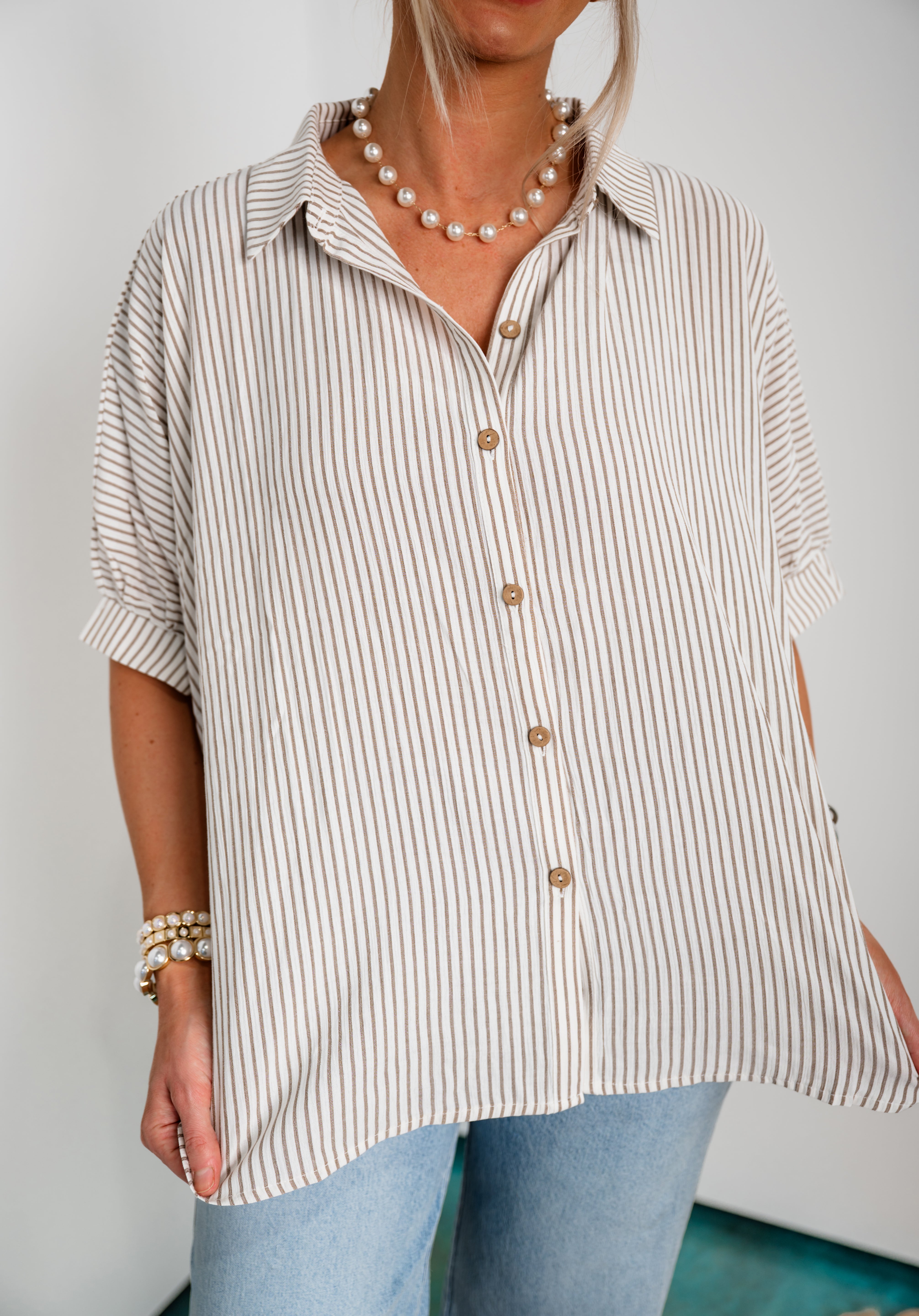 Lazy Afternoon Boxy Top - Taupe