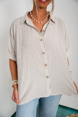 Lazy Afternoon Boxy Top - Taupe