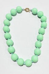 Vintage Bead Knot Necklace - Light Green