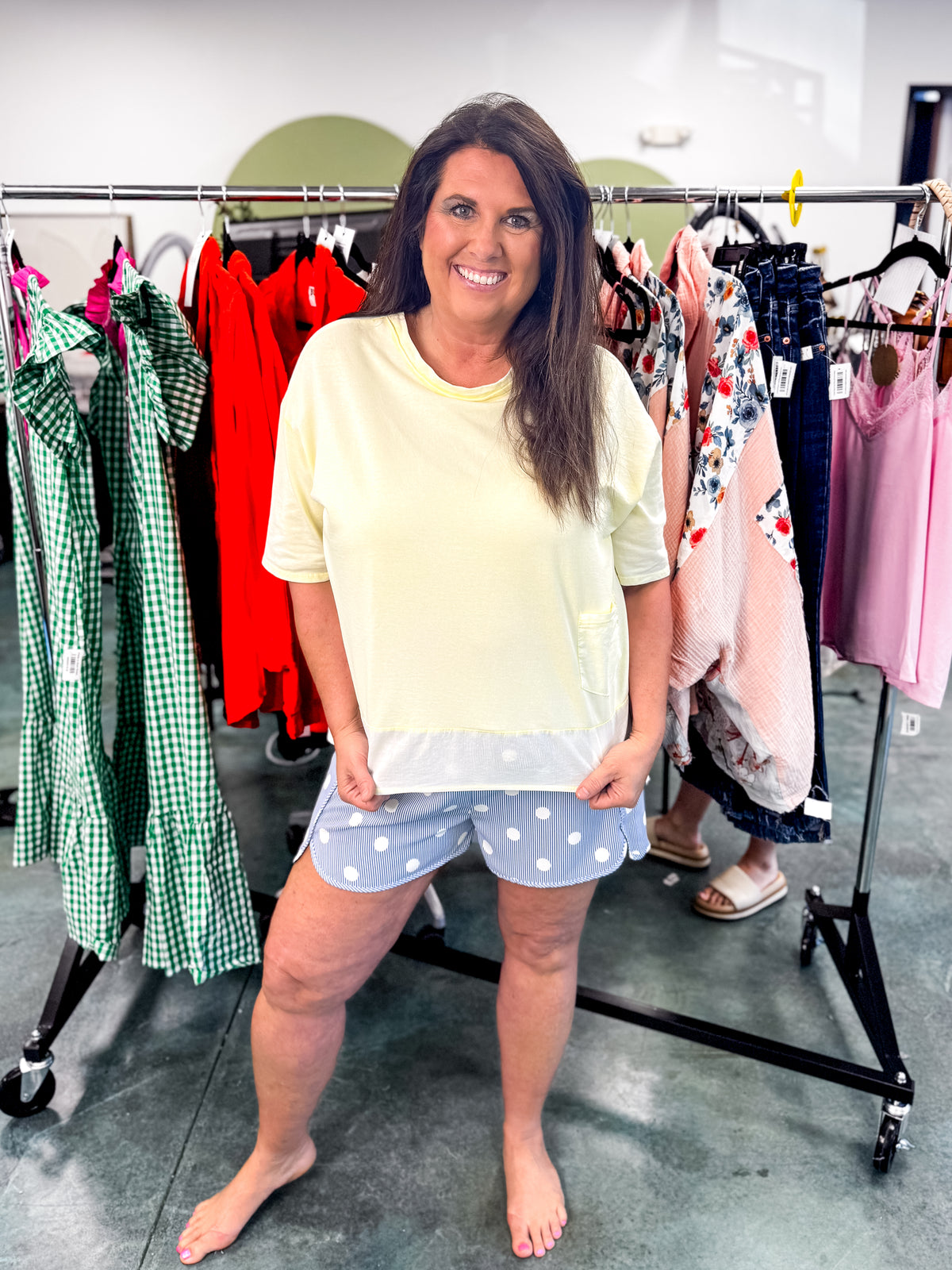 Light Yellow With Pocket Tee - EOS Final Sale