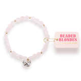 Nashville Beaded Blondes: Light Pink Gemstone with Sand Dollar Charm Bracelet