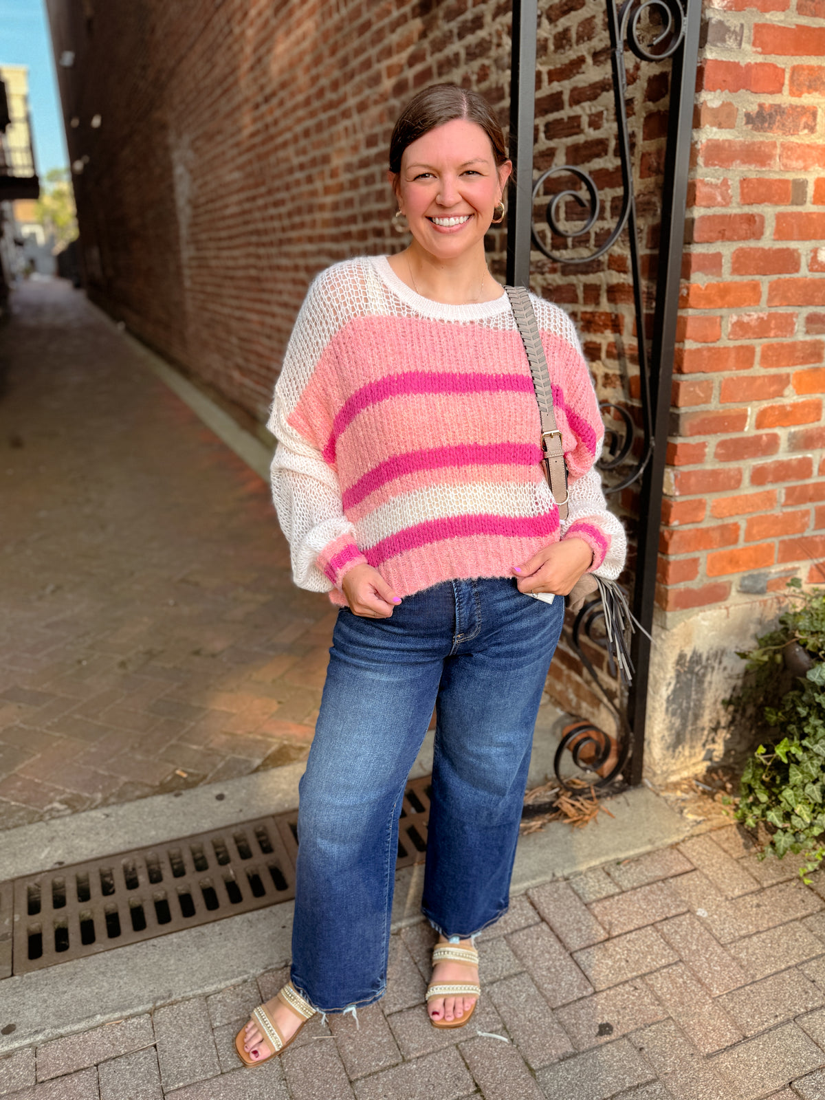 Lightweight Fabric Mix Sweater - Final Sale