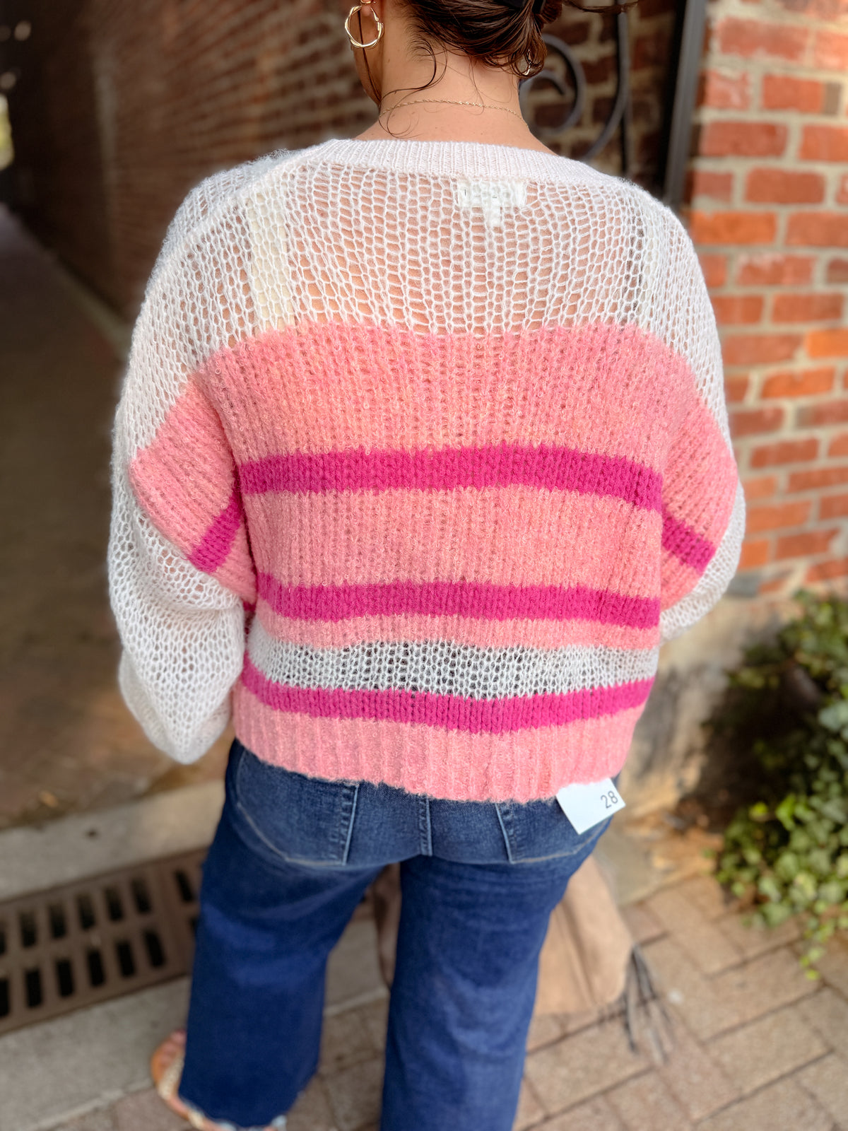 Lightweight Fabric Mix Sweater - Final Sale