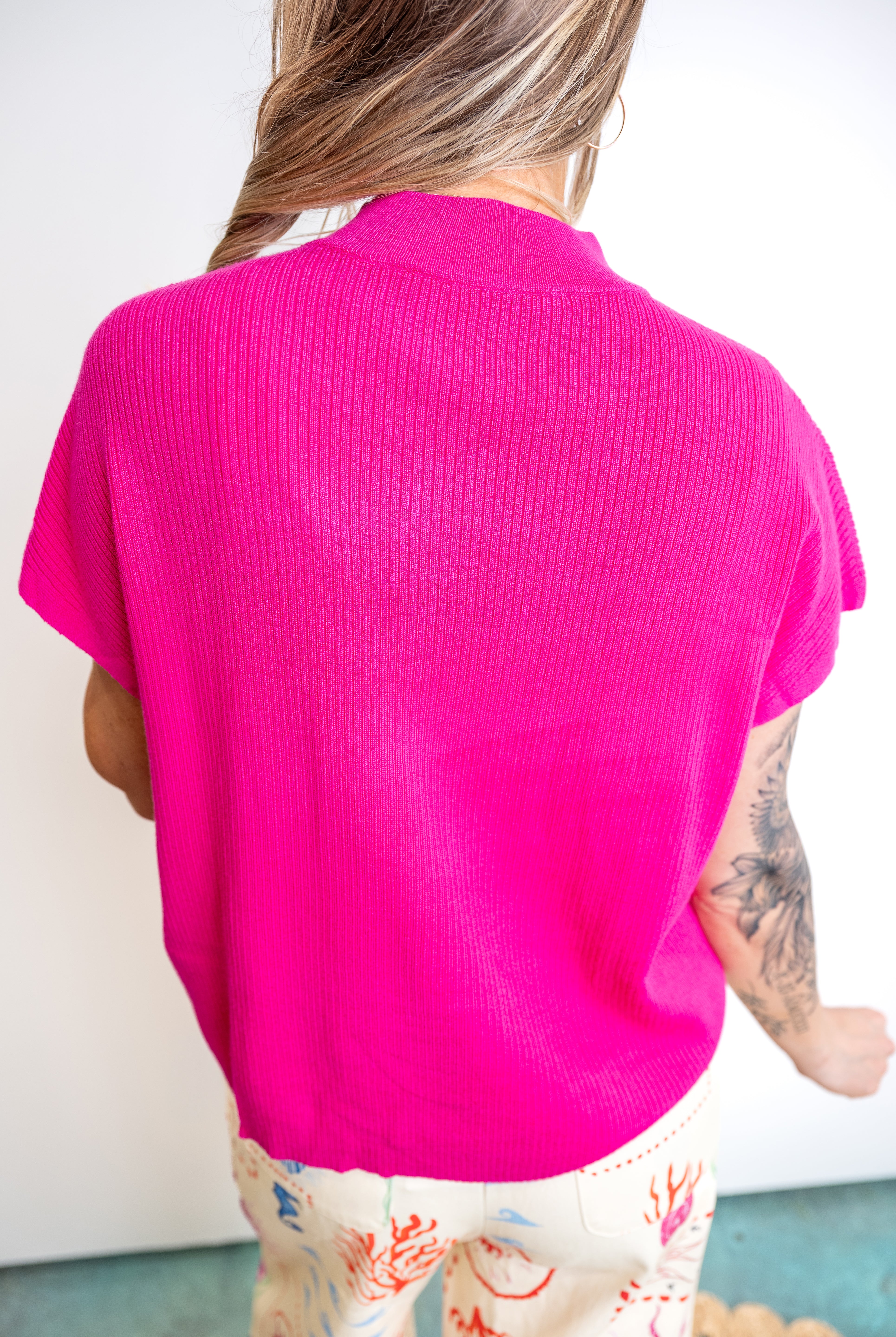 Lightweight Ribbed Knit Mock Top