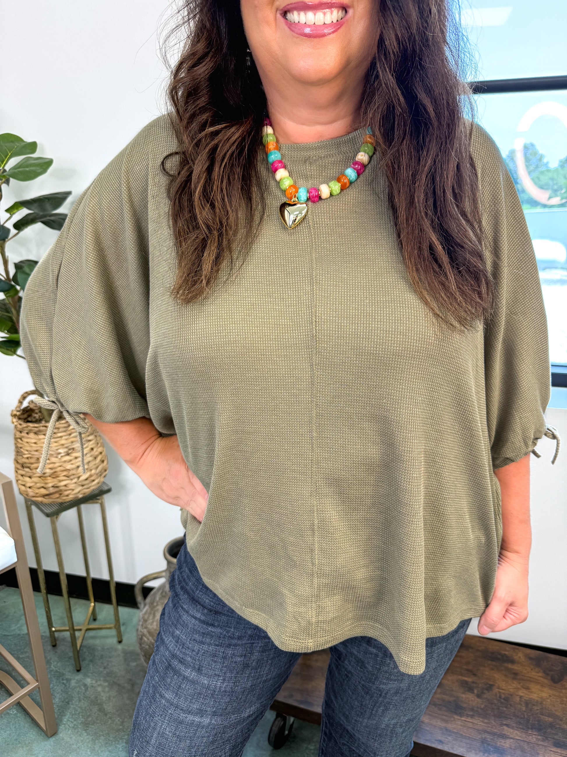 Little Lark Puff Sleeve Tee - Olive