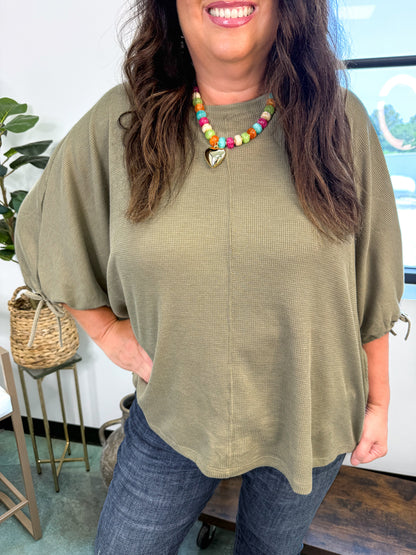 Little Lark Puff Sleeve Tee - Olive