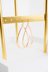 Long Gold Teardrop Hoop Earrings