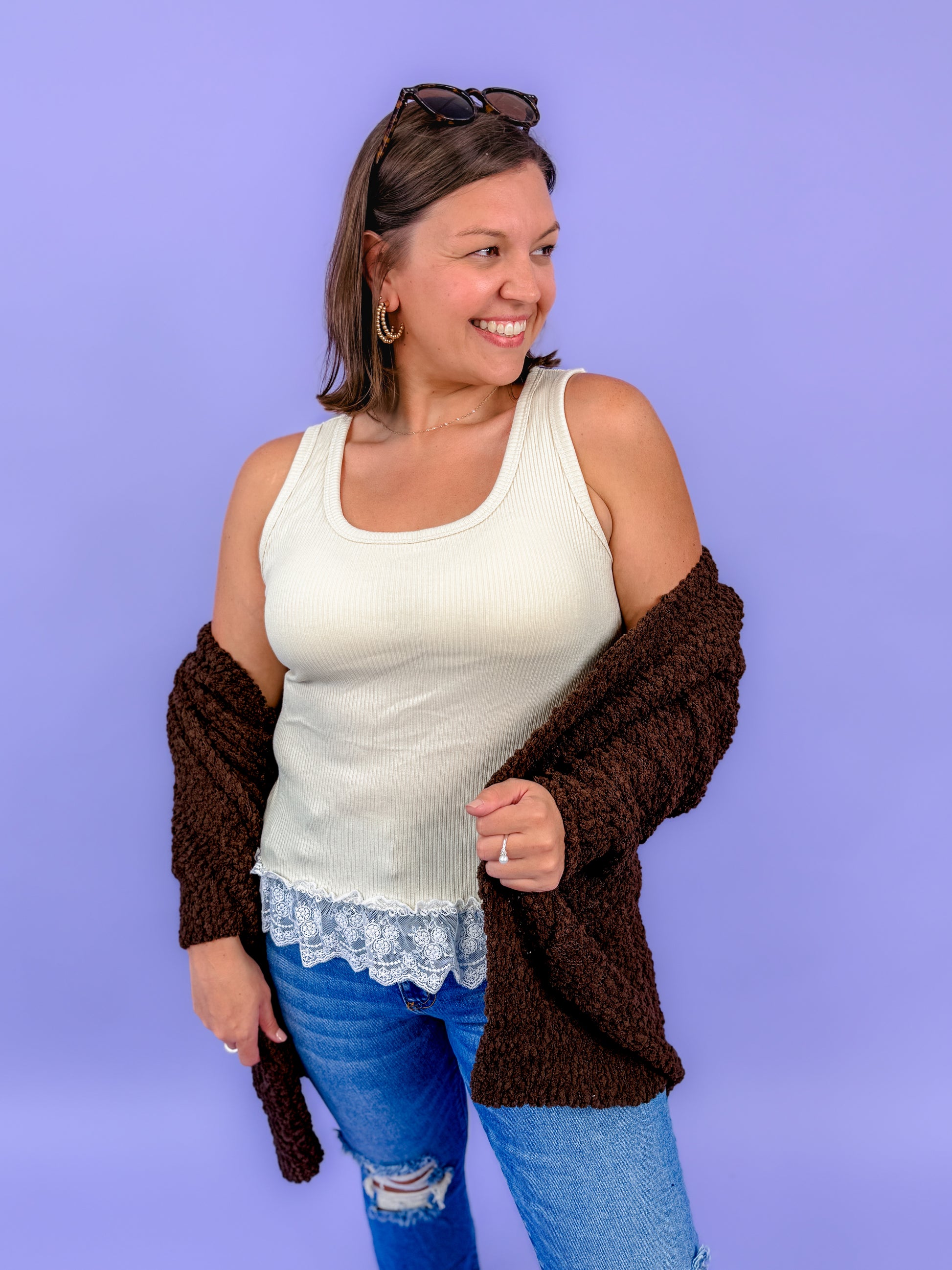 Long Sleeve Popcorn Sweater Cardigan With Pockets | DOORBUSTER