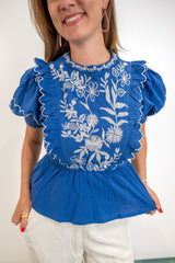 Loom & Petal Top - Blue
