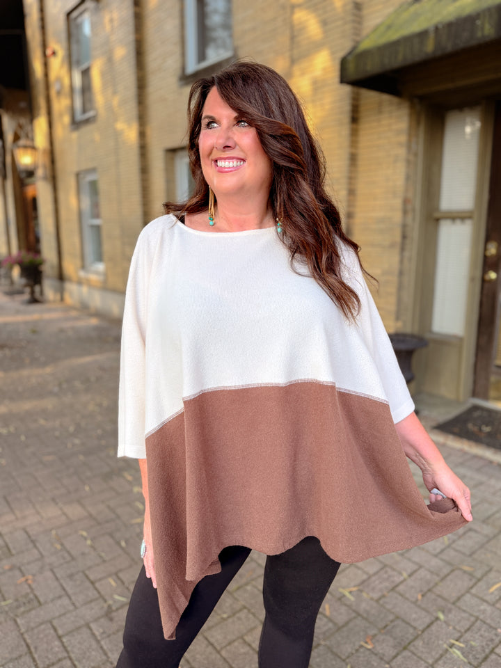 Lucky Shadow Top - Cream Brown