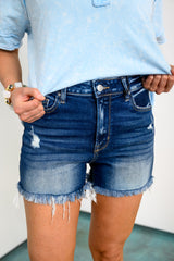 Malibu Raw Hem Shorts - Dark