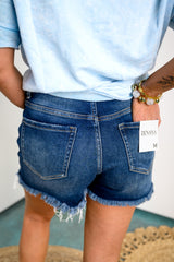 Malibu Raw Hem Shorts - Dark