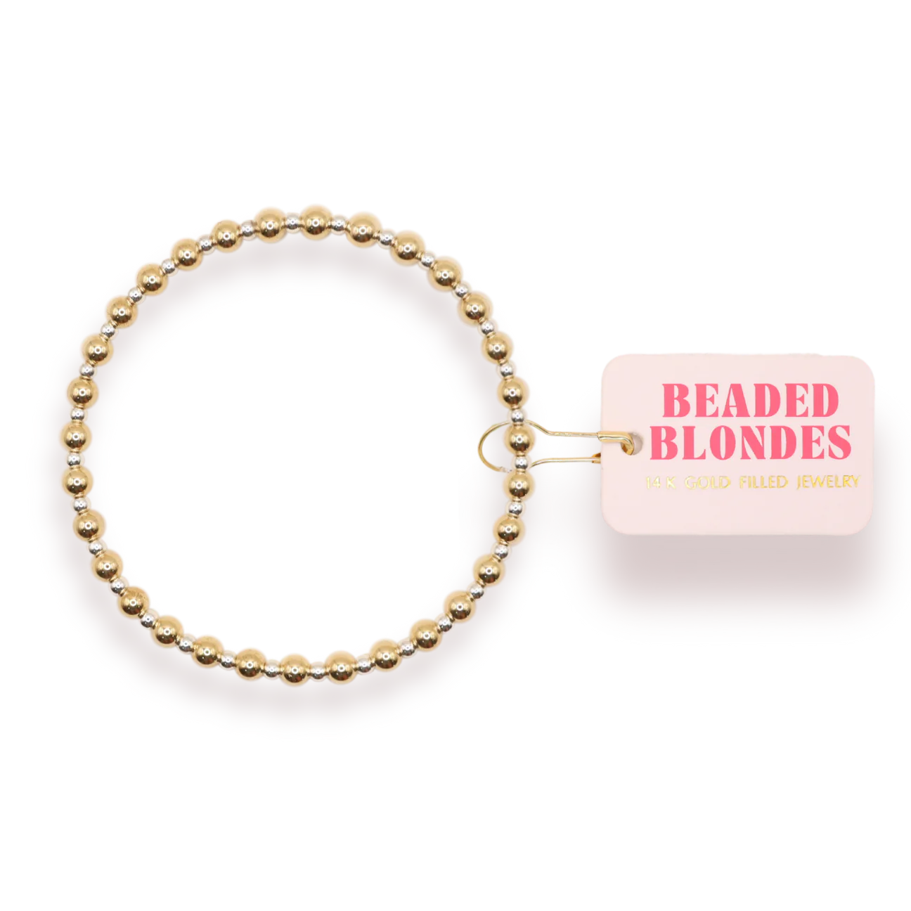 Beaded Blondes Mini Katy Bracelet in Gold with Silver (Extended)