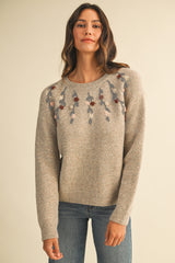 Blossom Drift Sweater - Mocha Latte