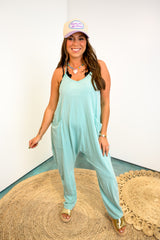 Moonlit Muse Jumpsuit - Turquoise