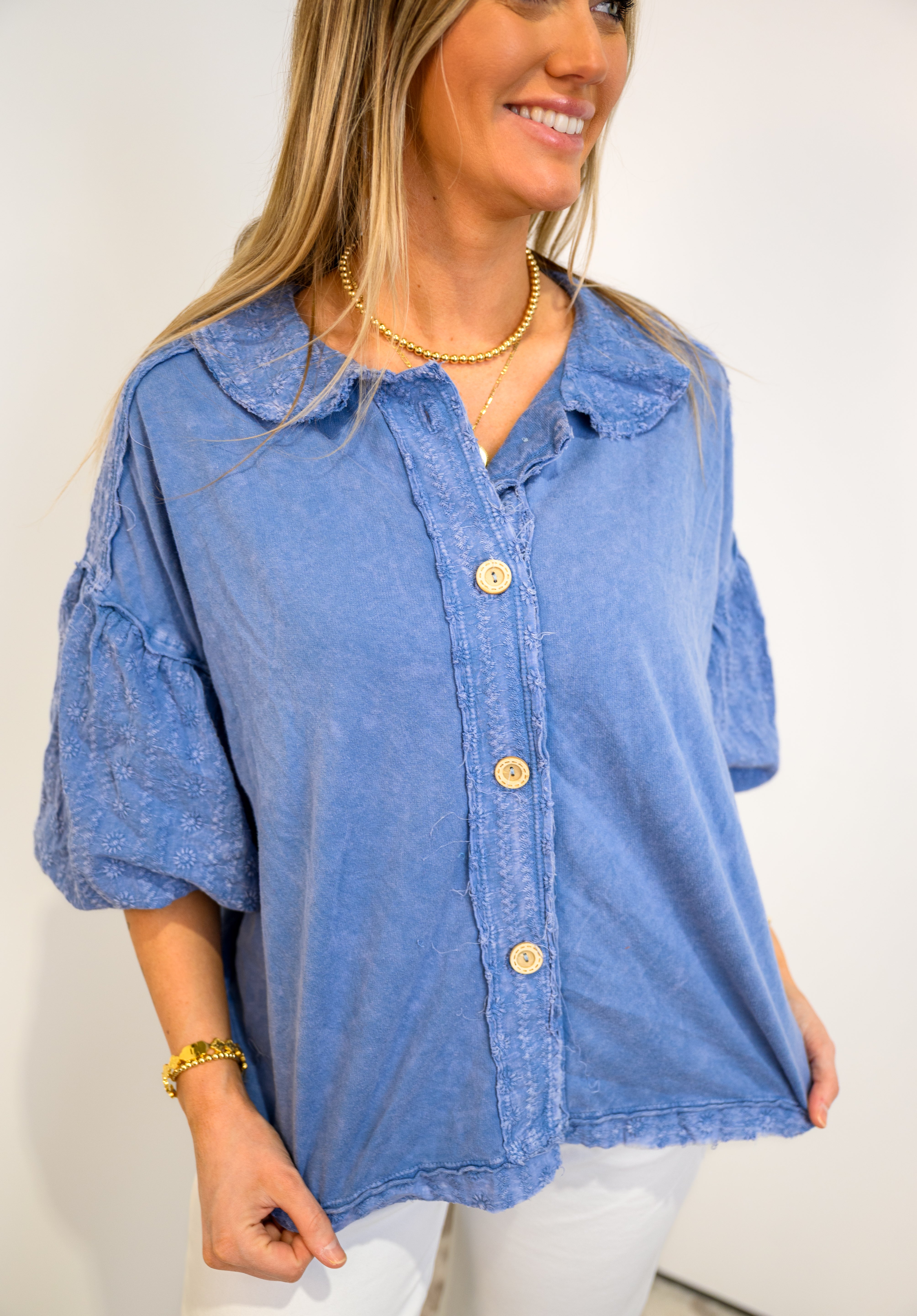 Morning Dew Eyelet Top