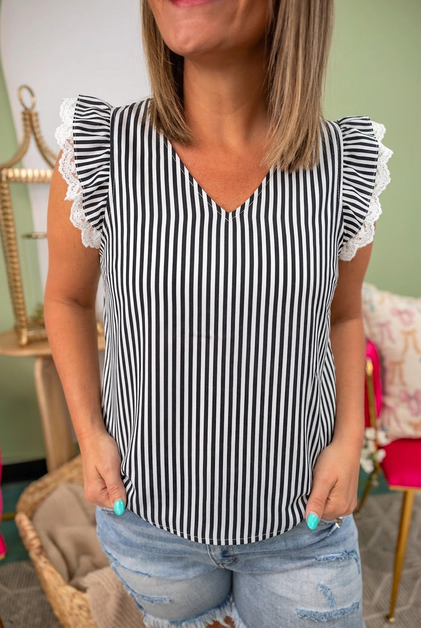 Morning Mist Ruffle Tank Top