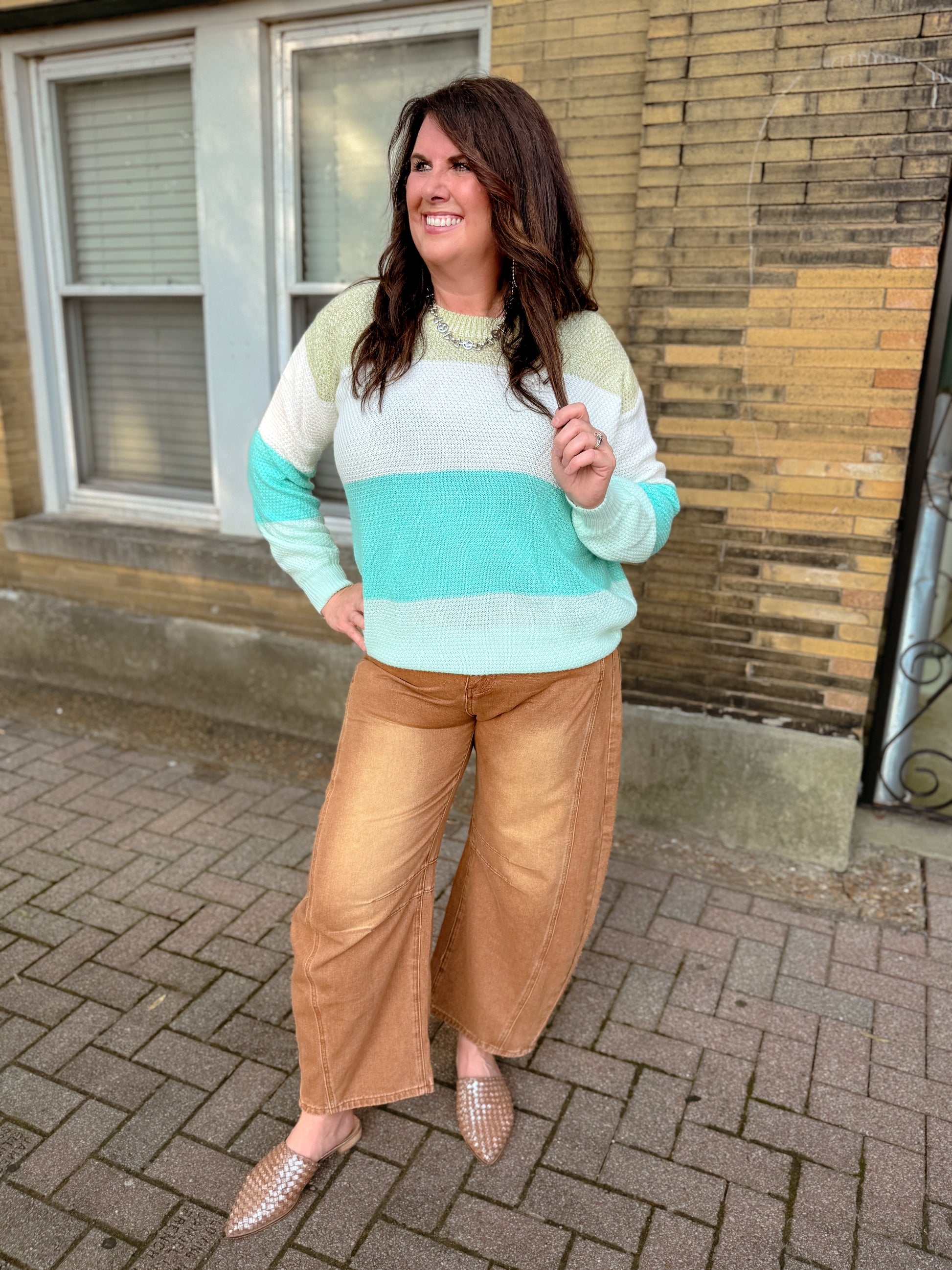 Multi Color Block Knit Sweater