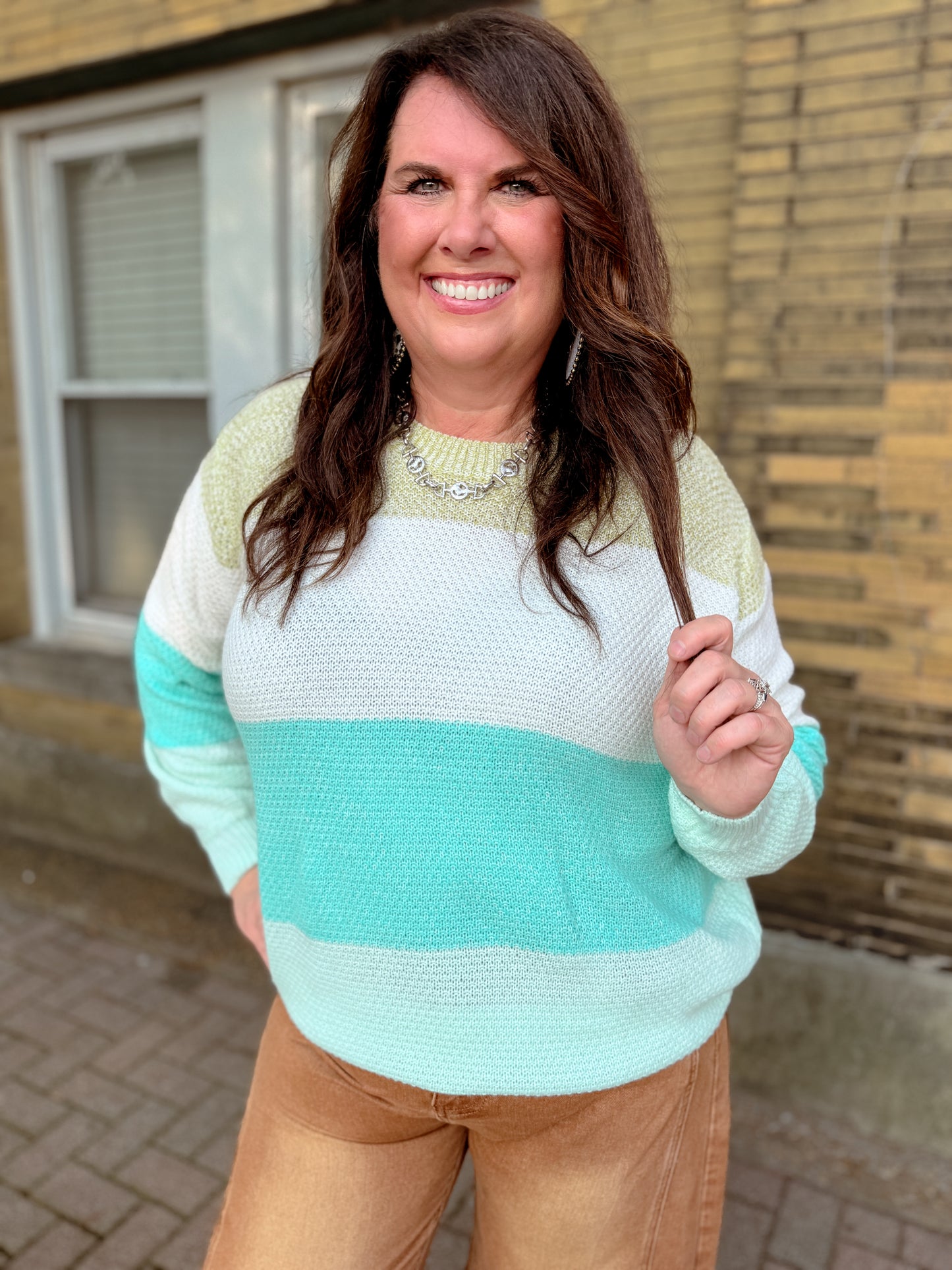 Multi Color Block Knit Sweater