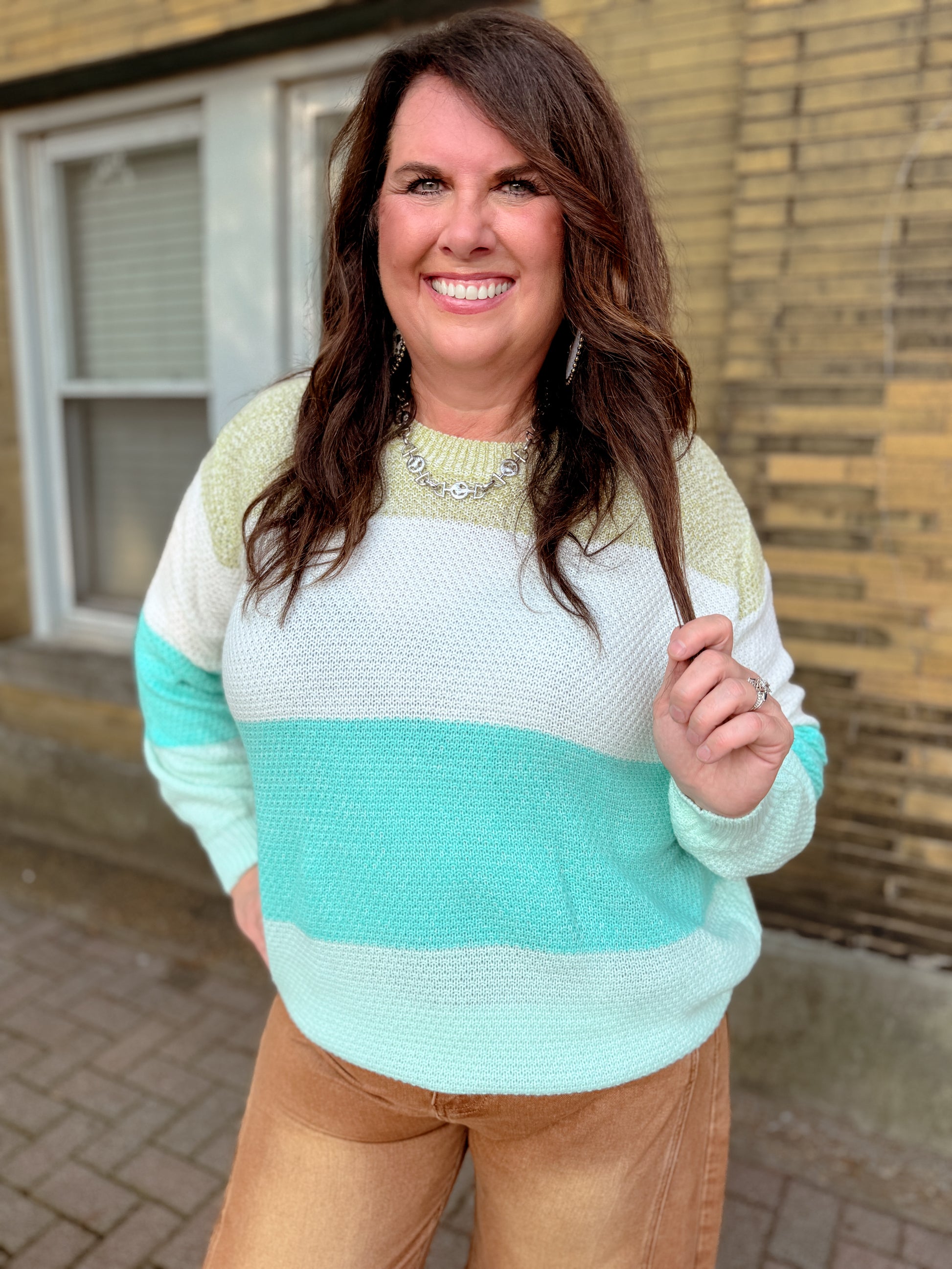 Multi Color Block Knit Sweater