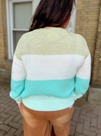 Multi Color Block Knit Sweater