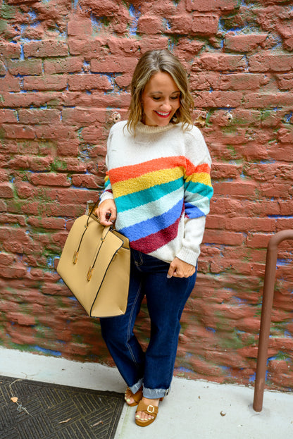 Multi Stripe Color Block Sweater