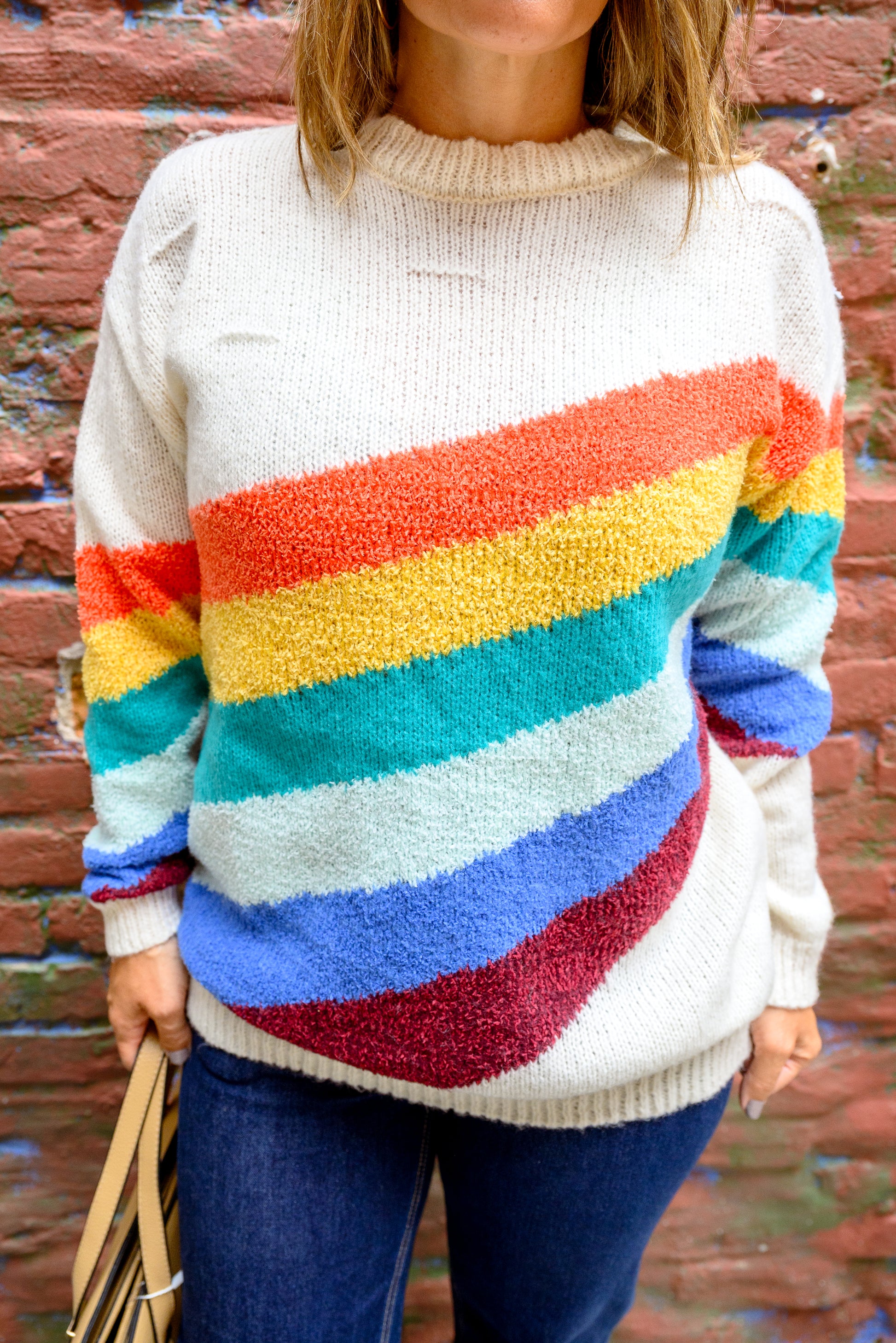 Multi Stripe Color Block Sweater