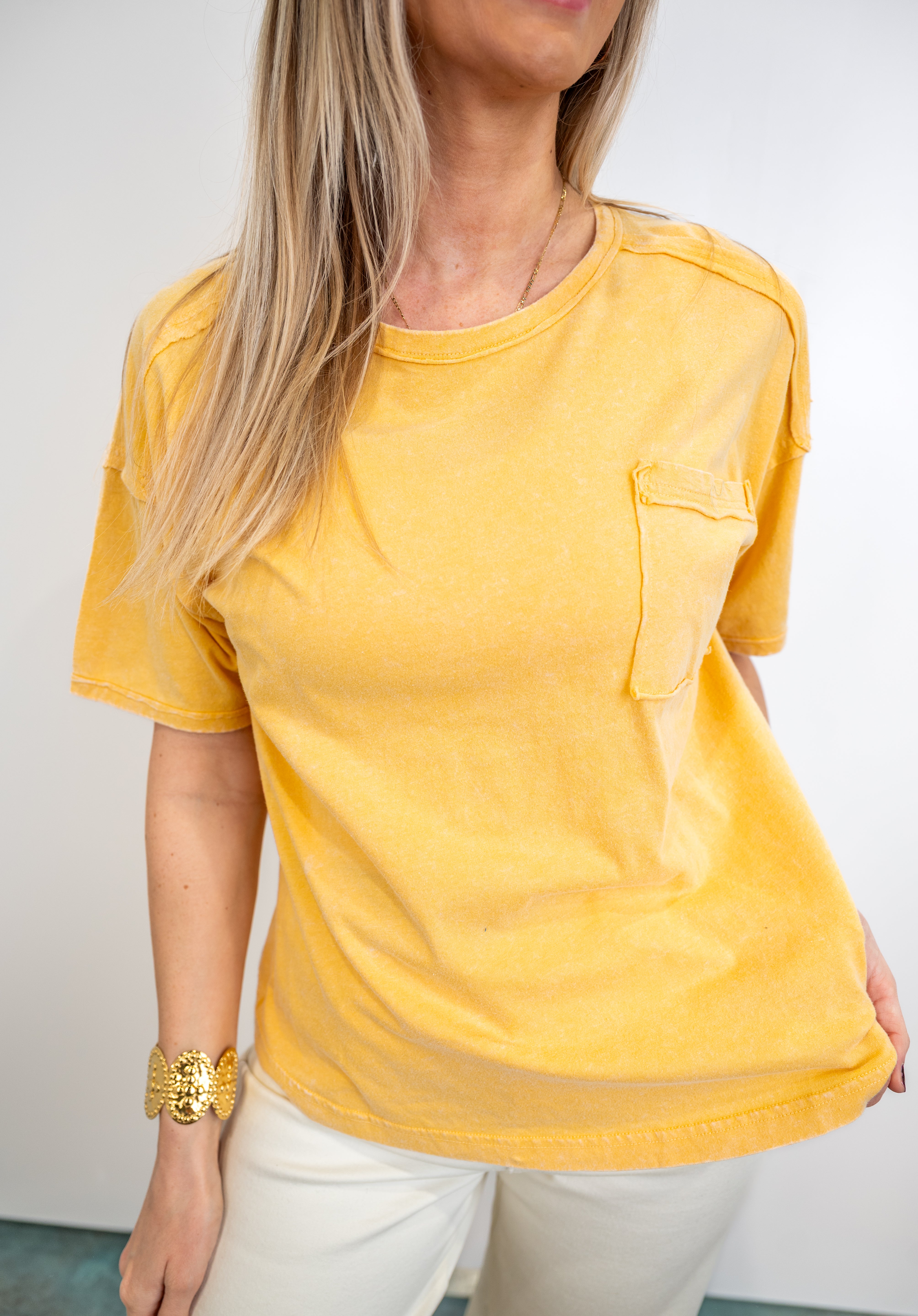 Natural Fade Knit Top - Yellow