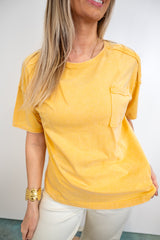 Natural Fade Knit Top - Yellow