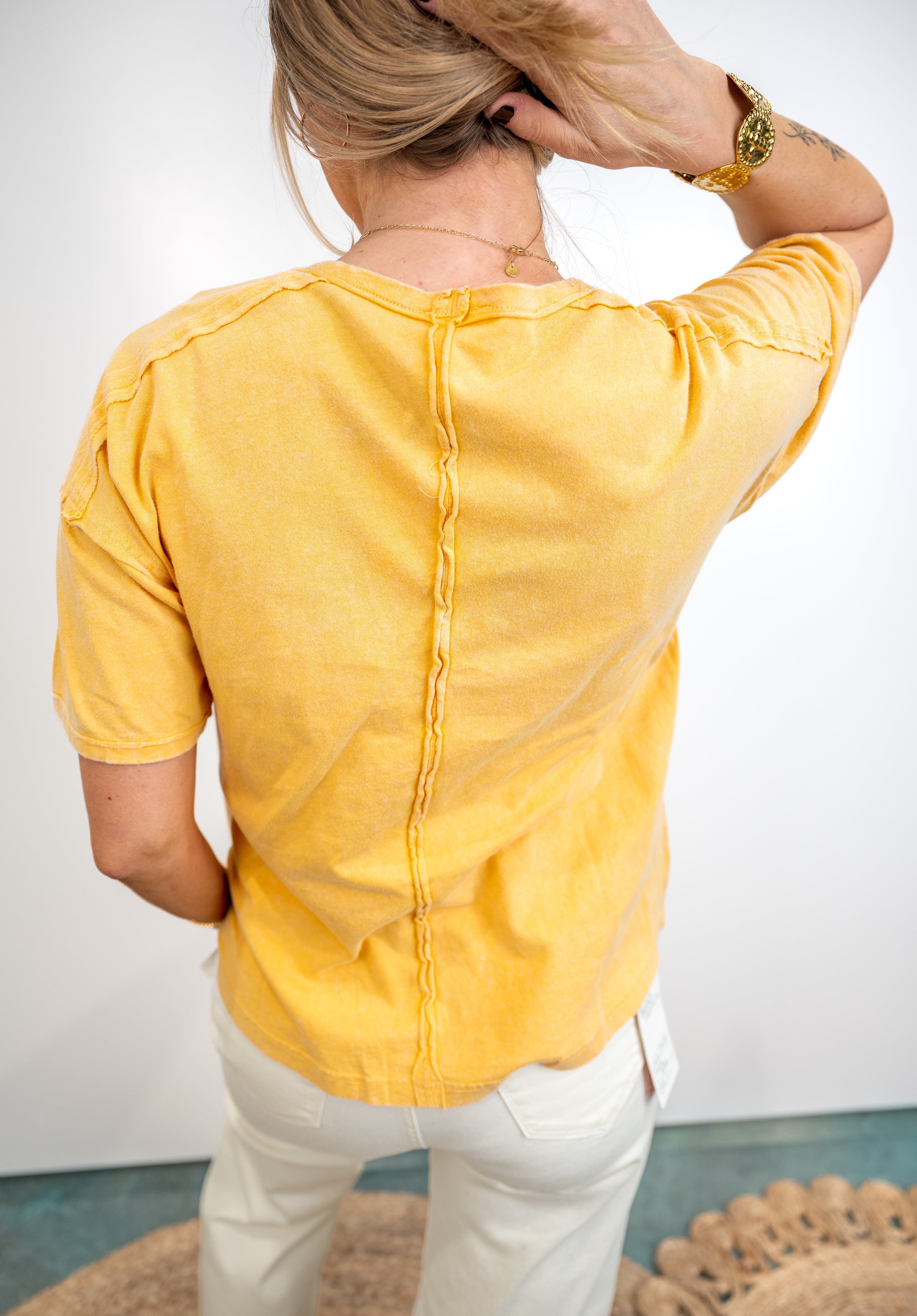 Natural Fade Knit Top - Yellow