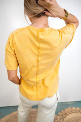 Natural Fade Knit Top - Yellow