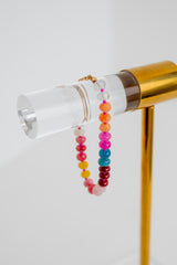 Natural Stone Beads, Stacked With Color - Pink Mix