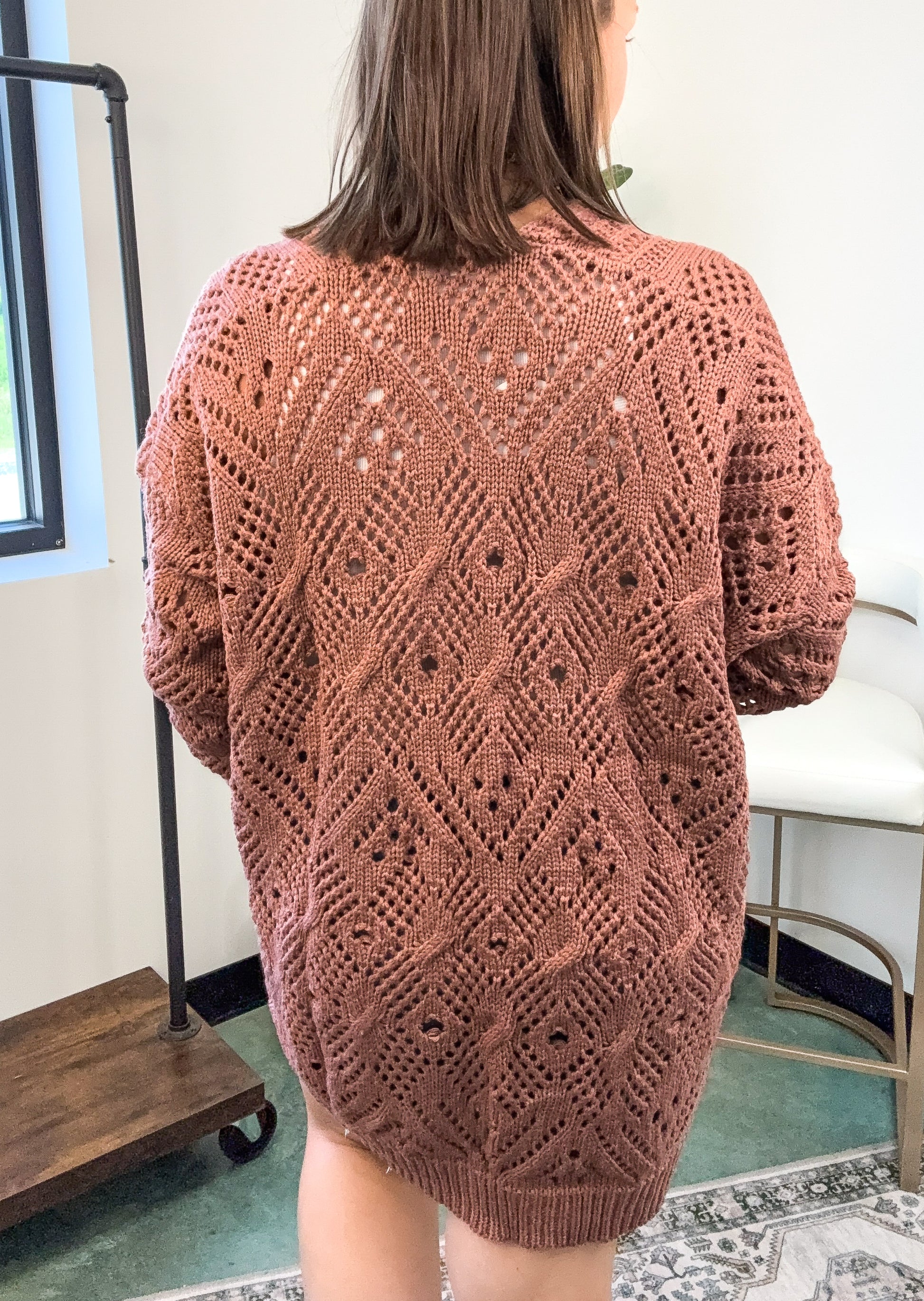 Open Front Dolman Sleeve Pocket Cardigan