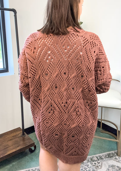 Open Front Dolman Sleeve Pocket Cardigan