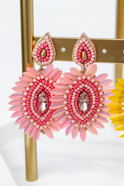 Oval Seed Bead & Sequence Trim Earrings