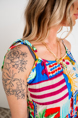 Palm Glow Tiered Dress