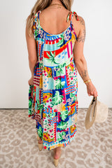 Palm Glow Tiered Dress